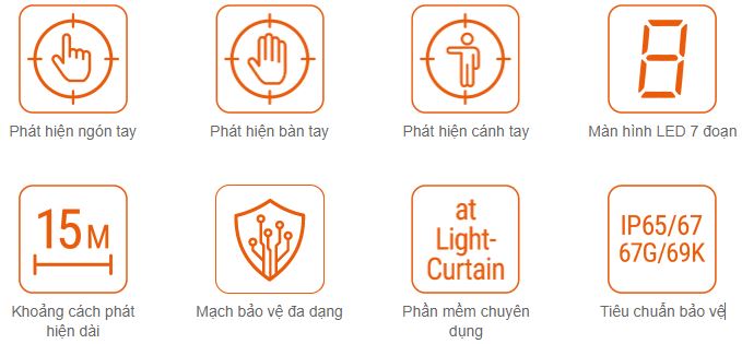 Tính năng Cảm biến an toàn SFL - Safety light curtain Autonics