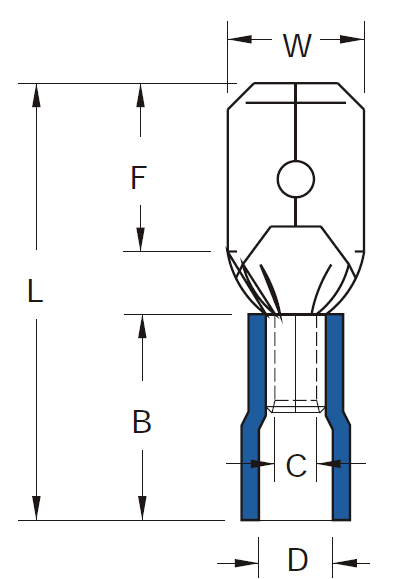 Cosse ngắt phụ đực - có bọc nhựa