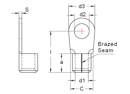 Đầu cosse tròn trần - CNC