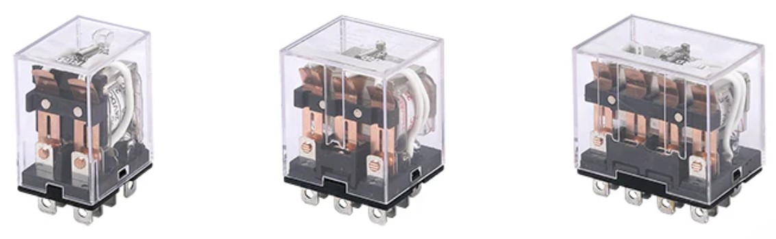 Rơ le trung gian loại to 8 chân LY2, 11 chân LY3 và 14 chân LY4